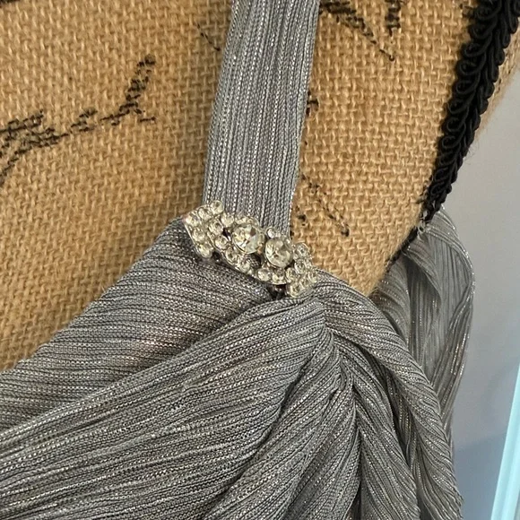 R&M Richards Shimmering Silver Maxi Dress - Picture 3 of 9